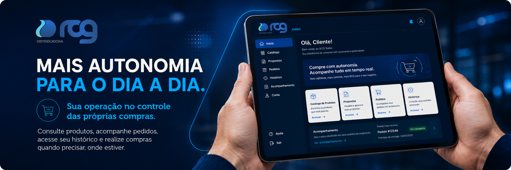 Mais autonomia para o dia a dia — portal do cliente RCG